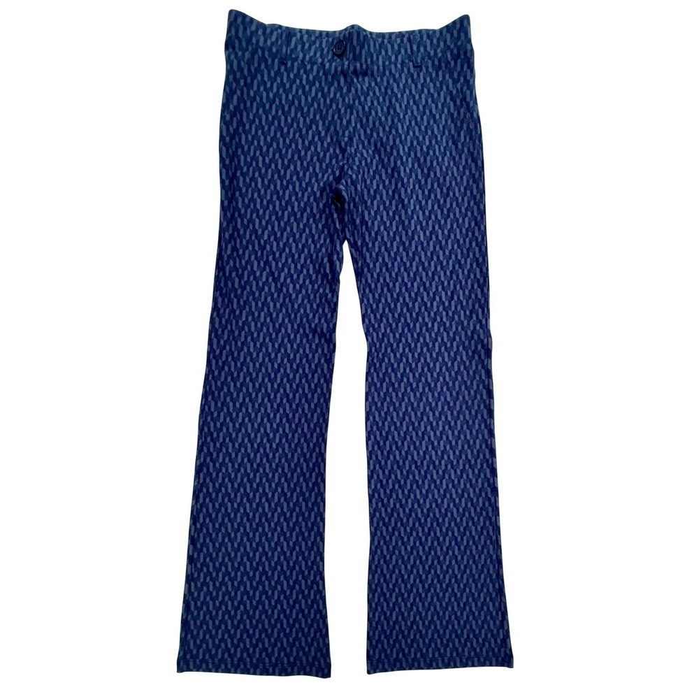 Betabrand Yoga Dress Pants Bootcut Blue Print W0104-BCV Womens Med W464